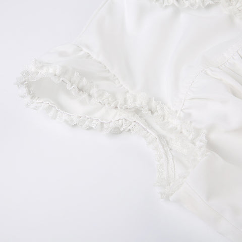 [Spring Tea Fog] Retro Lace Bandage Retro Shirt - Jam Garden