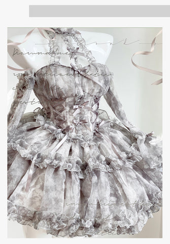 Girl Gray Style·Romantic Sweet Desire Halter Slimming Princess Dress