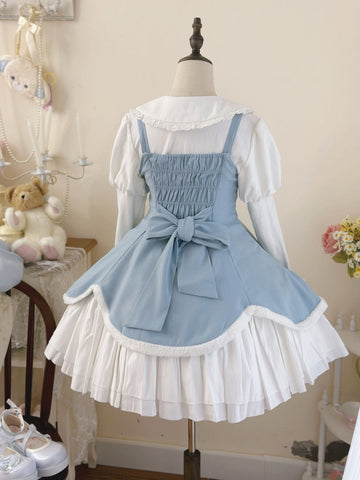 Winter Fairy Tale Lolita Suspender Dress Long Sleeve Inner Wear Set