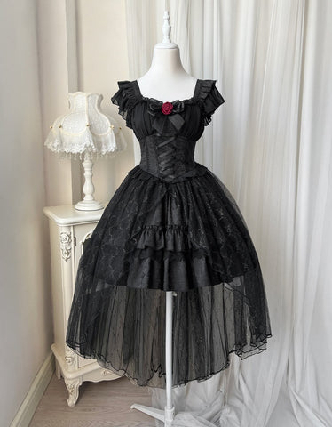 Lolita dress dark rose jsk suspender dress