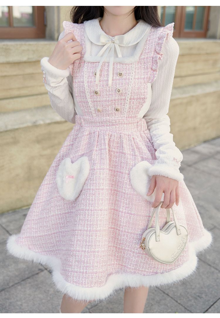 Sweet dress French style Chanel plaid vest dress