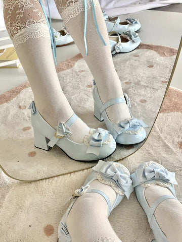 Sweet and cute round toe versatile Mary Jane shoes