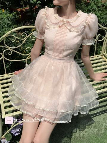 Doll bubble sleeve antique doll dress sweet girl