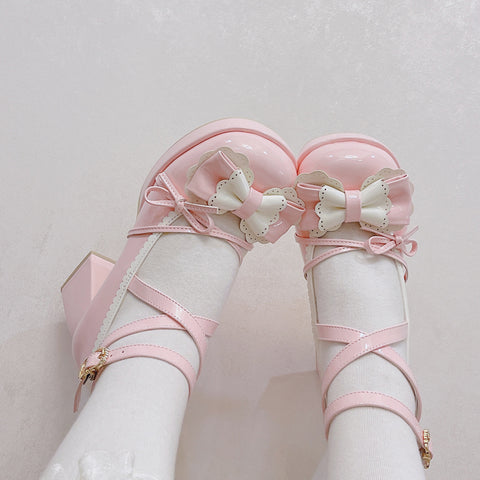 Lolita original high heels princess round head bow