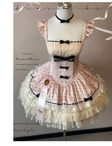 Retro girl doll·Lolita romantic polka dot jsk dress