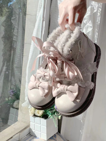 Lolita plush cotton shoes cute lo shoes