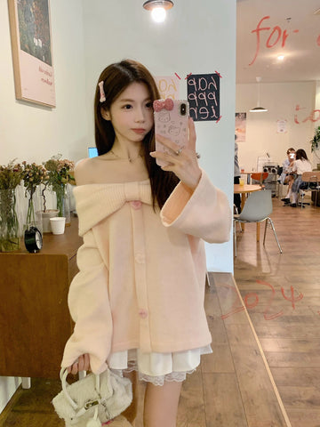 women's autumn gentle bow sweater