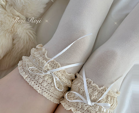 Lolita socks women autumn bowknot mid-tube socks