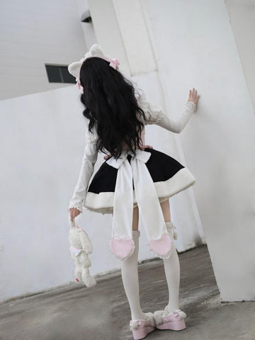 Original winter woolen cat and dog short jsk dress