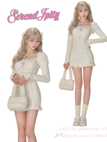 women's autumn and winter long sleeve knitted dress