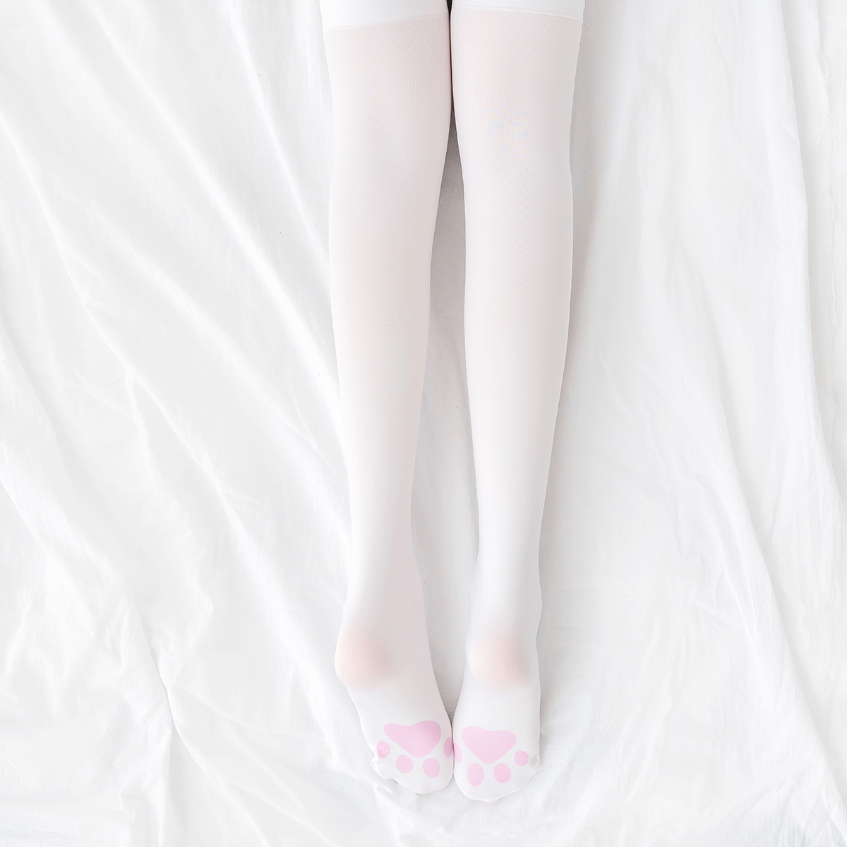 Cute Foot Cat Paw Print Over The Knee Socks Velvet Thigh Socks Stockings Sweet Soft Cute Tube Socks - Jam Garden