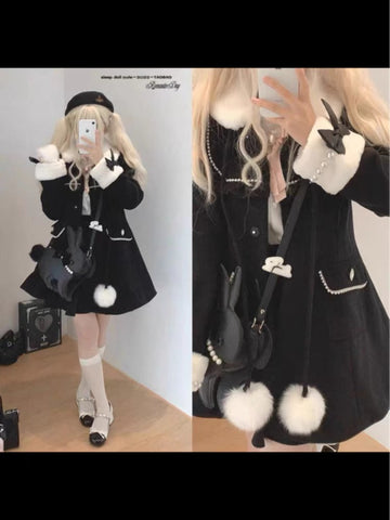 New winter sweet bow coat