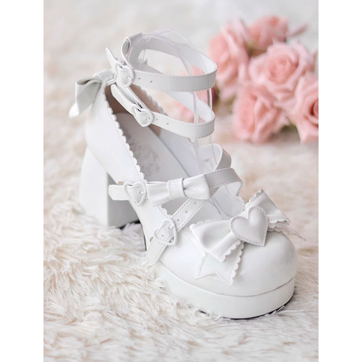 Cute Lolita Shoes Sweet Girl Jk Thick Bottom All-Match Lolita Shoes High Heels - Jam Garden