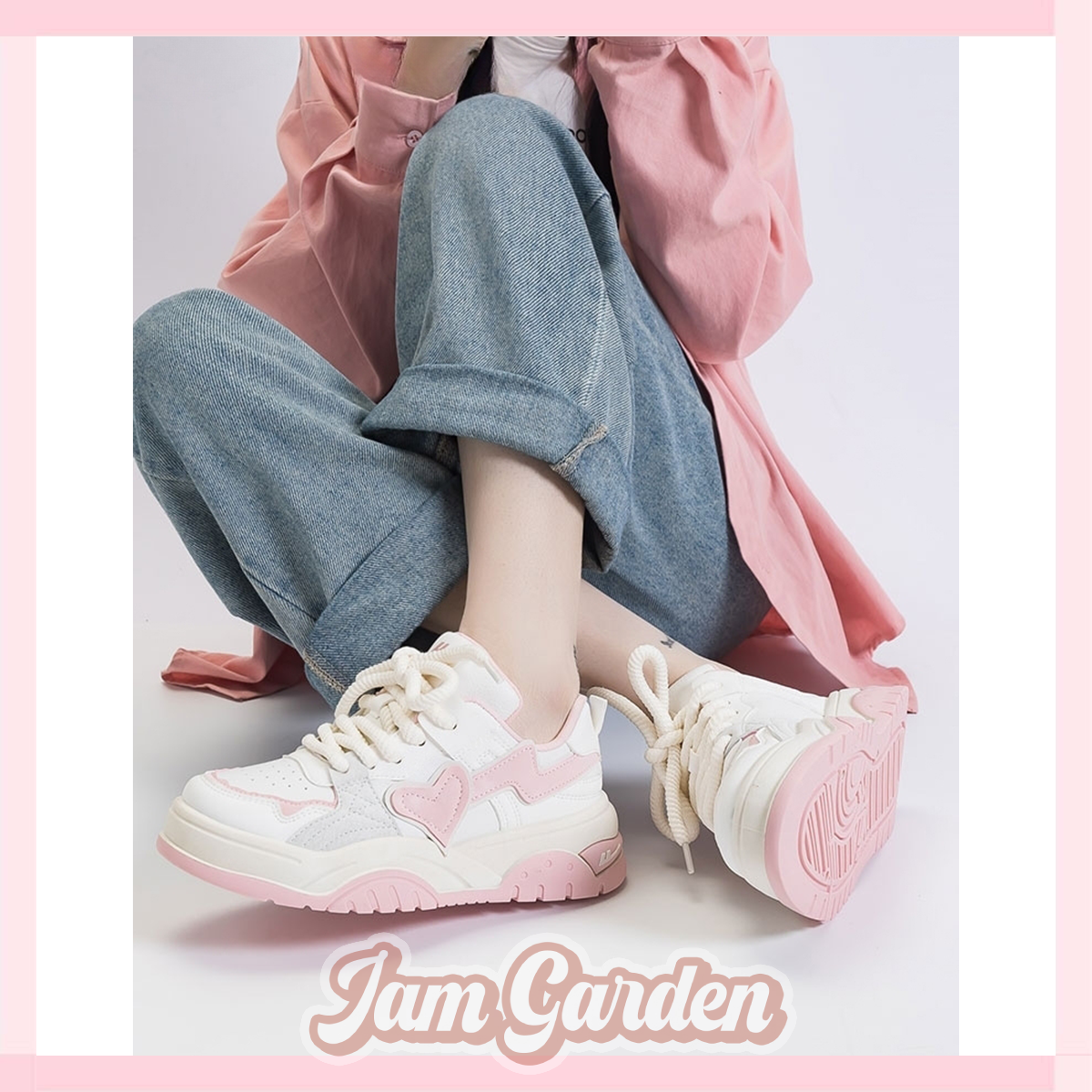Dopamine Love Small White Shoes All-Match Shoes Niche Original Thick-Soled Casual Sneakers - Jam Garden