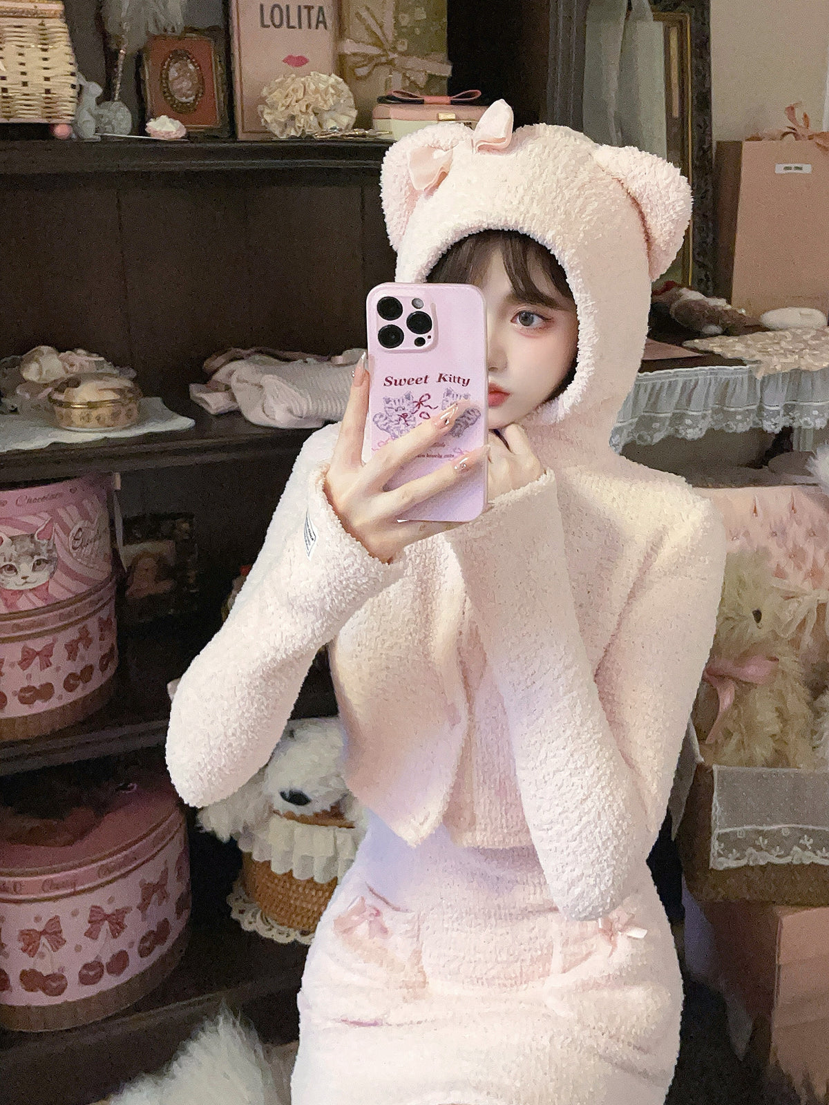 Bobon21 Cat ears soft daily/home wear suit