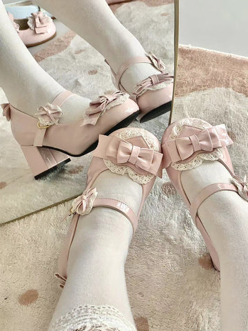 Sweet and cute round toe versatile Mary Jane shoes