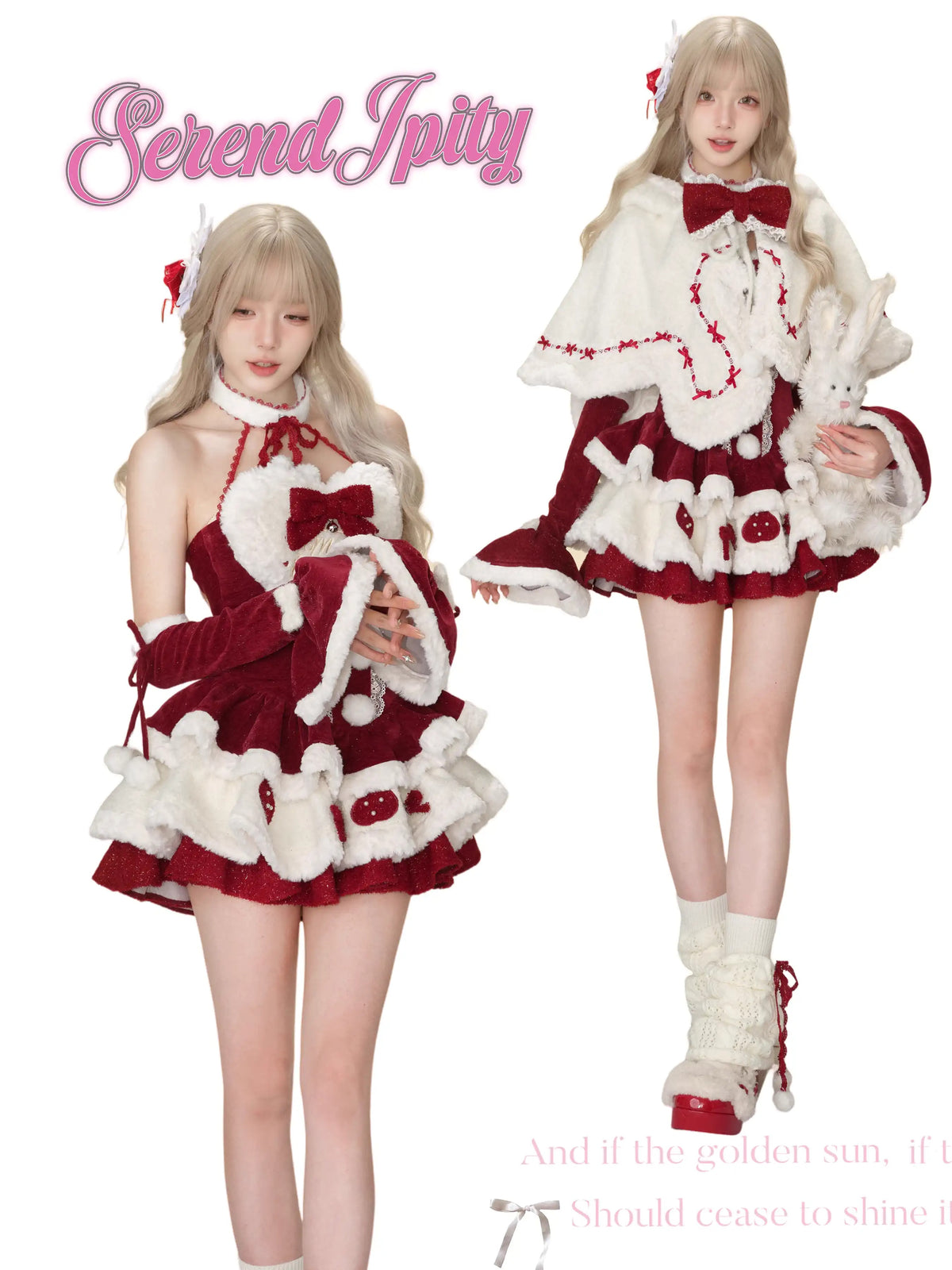 [Christmas] Cute Rabbit Winter Plush Dress