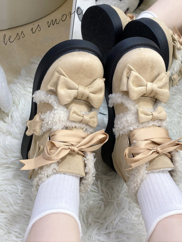 Lolita plush cotton shoes cute lo shoes