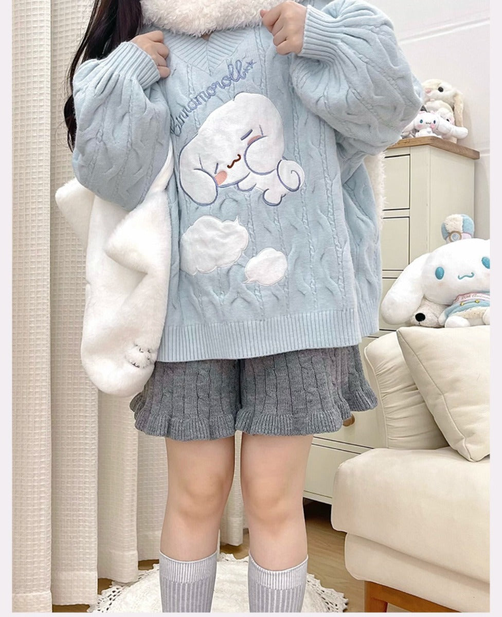 Lolita Sanrio Soft Waxy Sweater Women's Winter Sweater Top