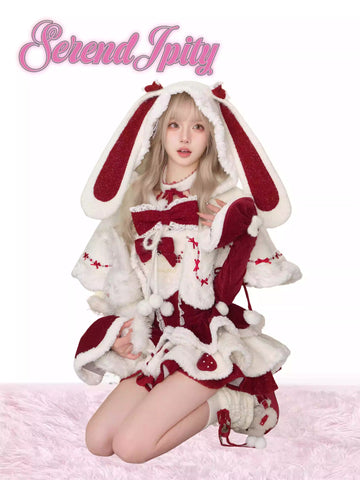 [Christmas] Cute Rabbit Winter Plush Dress