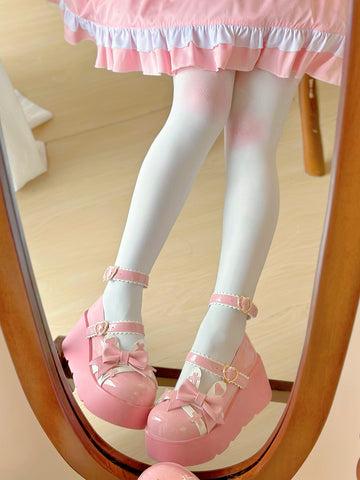 Original lolita platform shoes round head Japanese sweet