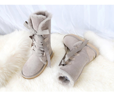 Australian sheepskin fur snow boots women's high boots