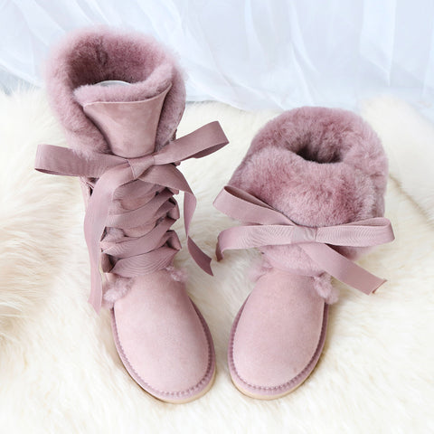 Australian sheepskin fur snow boots women's high boots