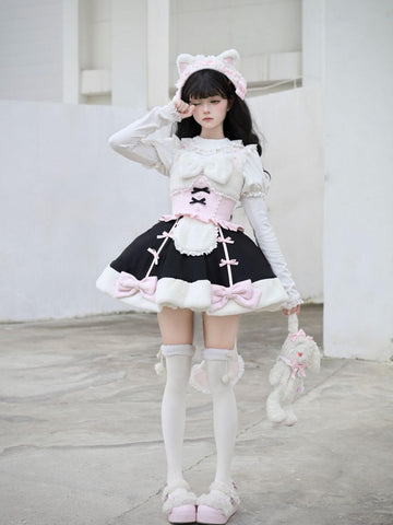 Original winter woolen cat and dog short jsk dress