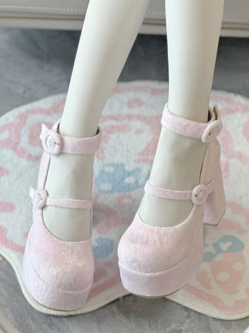 Doll suede high heels lolita