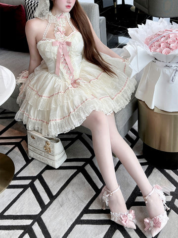 Romantic love · pure desire girl style halter neck slim fit lolita dress