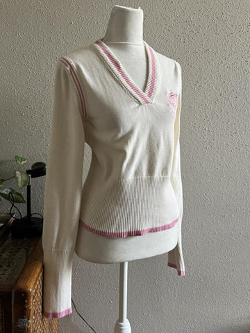 Original apricot V-neck waist sweater