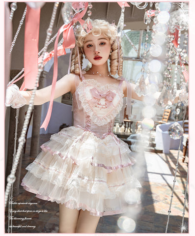 Silk ballet style multi-layer cake skirt lolita doll dress