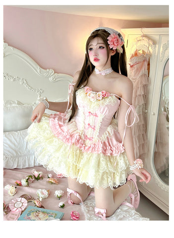 Fairy atmosphere lolita romantic rose dark pattern jsk dress