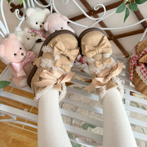 Lolita plush cotton shoes cute lo shoes