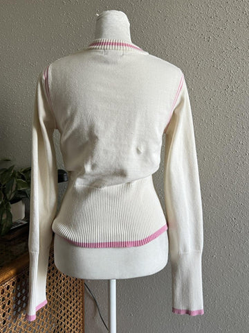 Original apricot V-neck waist sweater