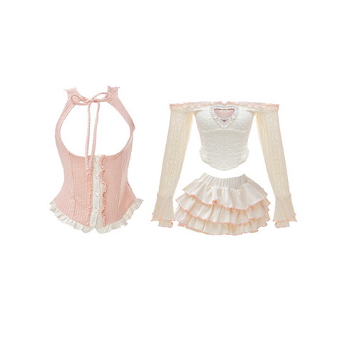[Sleepwalking Gallery] Pink Vest Skirt + Top - Jam Garden
