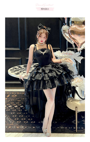 Qianjin atmosphere ceremony lolita trailing slim dress dress