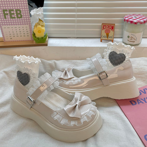 Fairy Cute Lolita Bow Mary Jane Shoes with Thick Soles