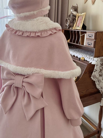 Sweet Pink Lolita Cape Coat Dress