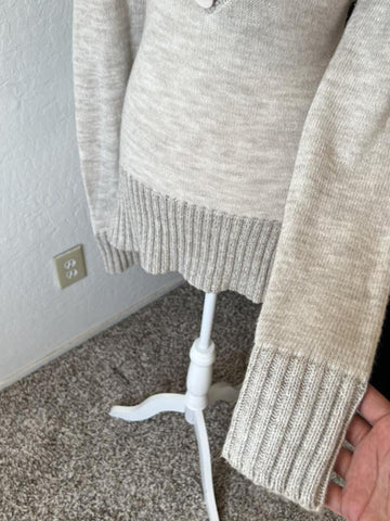 Original Grey Cable Knit V-Neck Sweater