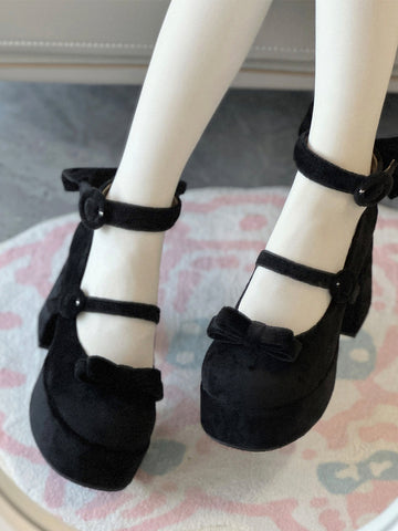 Doll suede high heels lolita