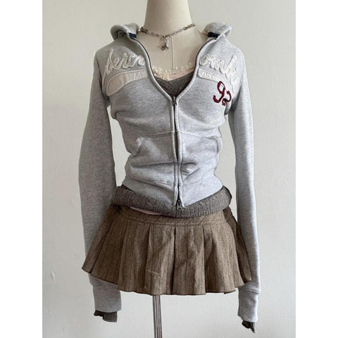 Original grey letter print hoodie