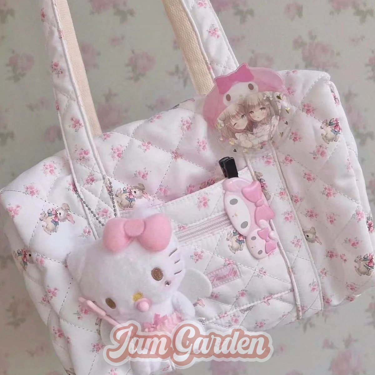 Hellokitty Self-Made Cherry Blossom Cute Girl Heart High-Value Handbag Mori Light Luxury Underarm Bag - Jam Garden