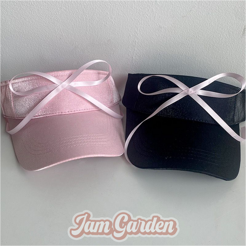 Summer Sweet Ballet Style Bow Empty Top Hat Sun Hat Pearl Powder Is A Sparkling Girly Series - Jam Garden