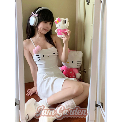 Sweet And Cute Short Skirt Women'S Summer Sweet And Spicy Design Pure Desire Style Slim White Suspender Dress - Jam Garden