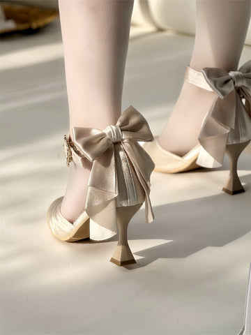 Original high heel bow shoes Lolita sandals