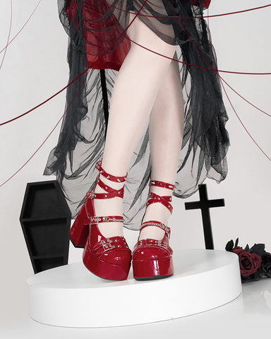 Lolita High Heels Punk Gothic Mary Jane Women's Shoes - Jam Garden