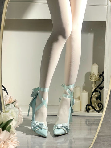 Pearl Narcissus Original Bowknot Pointed Stiletto Heels