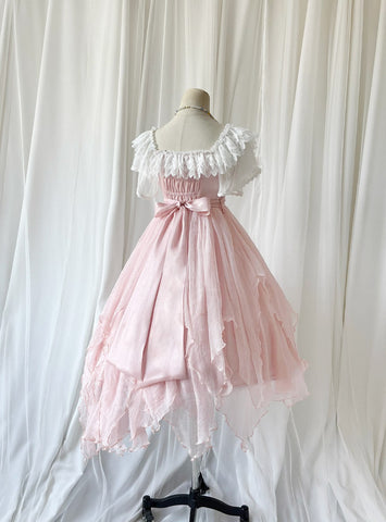 Lolita Large Square Neck Pink Rose Daily Dress