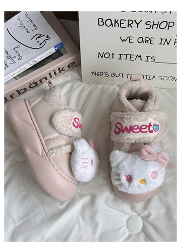 Cartoon lolita cute kitty bread shoes for women